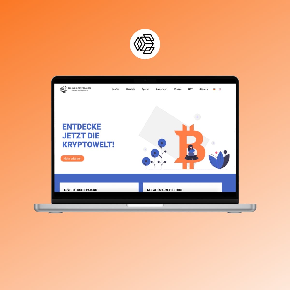 Think-Big-Crypto-Website auf einem Laptop